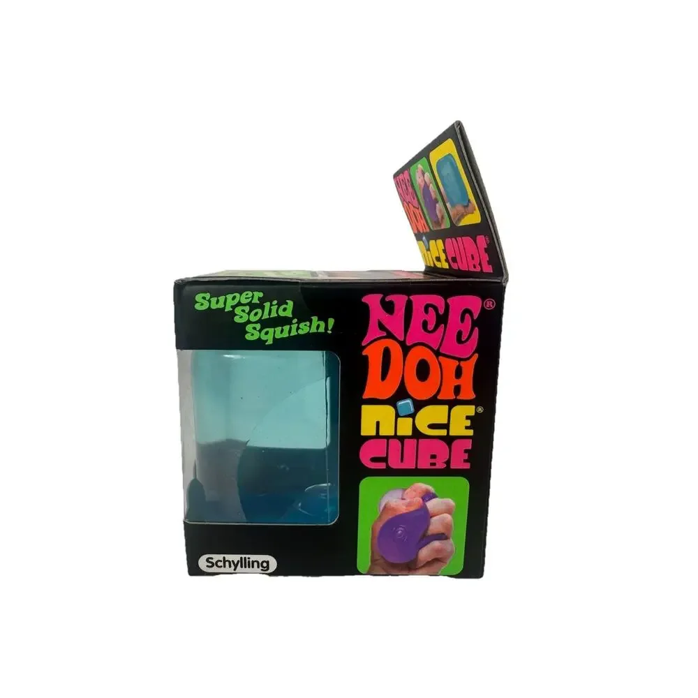 Schylling NeeDoh Nice Cube Blue Super Solid Squish Sensory Fidget Toy New